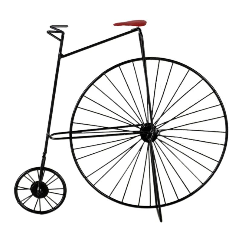 

Retro Wrought Iron Bike Sculpture Model Art Ornaments Figurines Vintage Home Office Decor DXAF