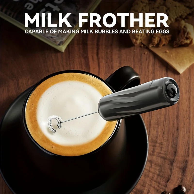 Electric Milk Frother New Stainless Steel Coffee Cream Electric Milk Frother Egg Beater Portable Blender 2
