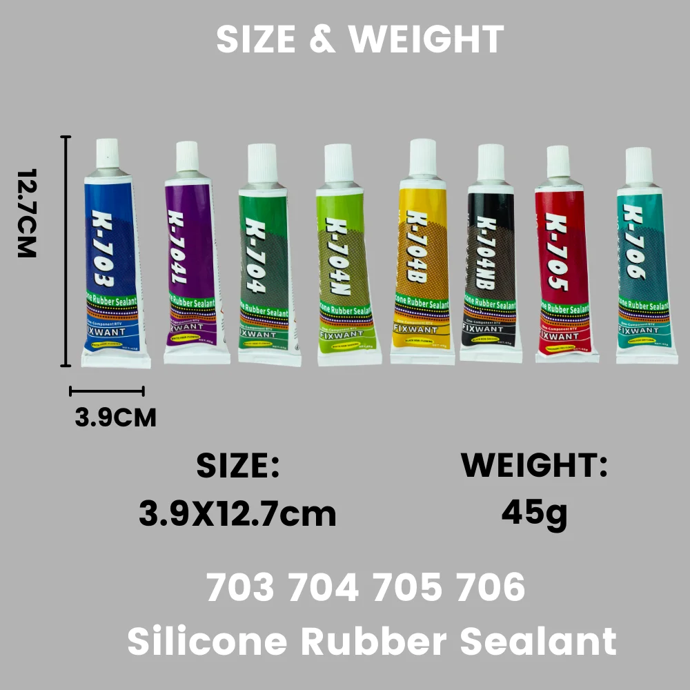 Silicone Industrial Adhesive 45g K-703 704 705 706 RTV Silicone Rubber Black White Transparent Electronic Component Sealing Glue