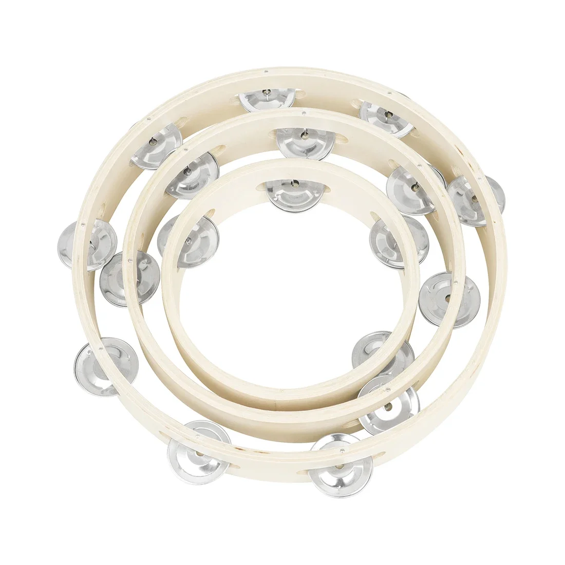 6/8/10 Inch Wood Tambourine Percussion Instrument Three Piece Set Hand Drums Toys Musical Educational Toys For Kids