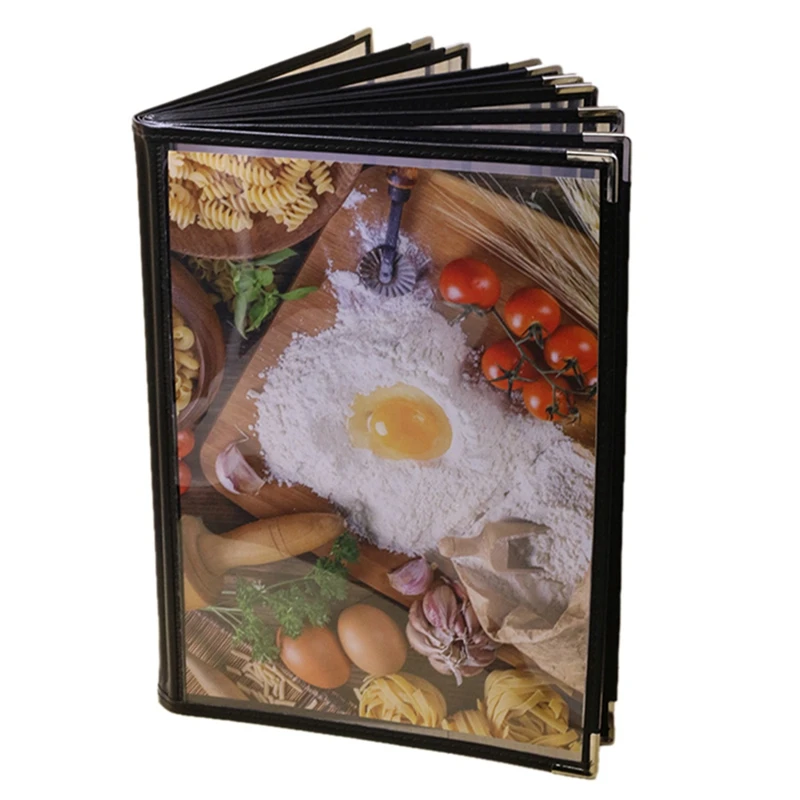 

4X Transparent Restaurant Menu Covers For A4 Size Book Style Cafe Bar 10 Pages 20 View