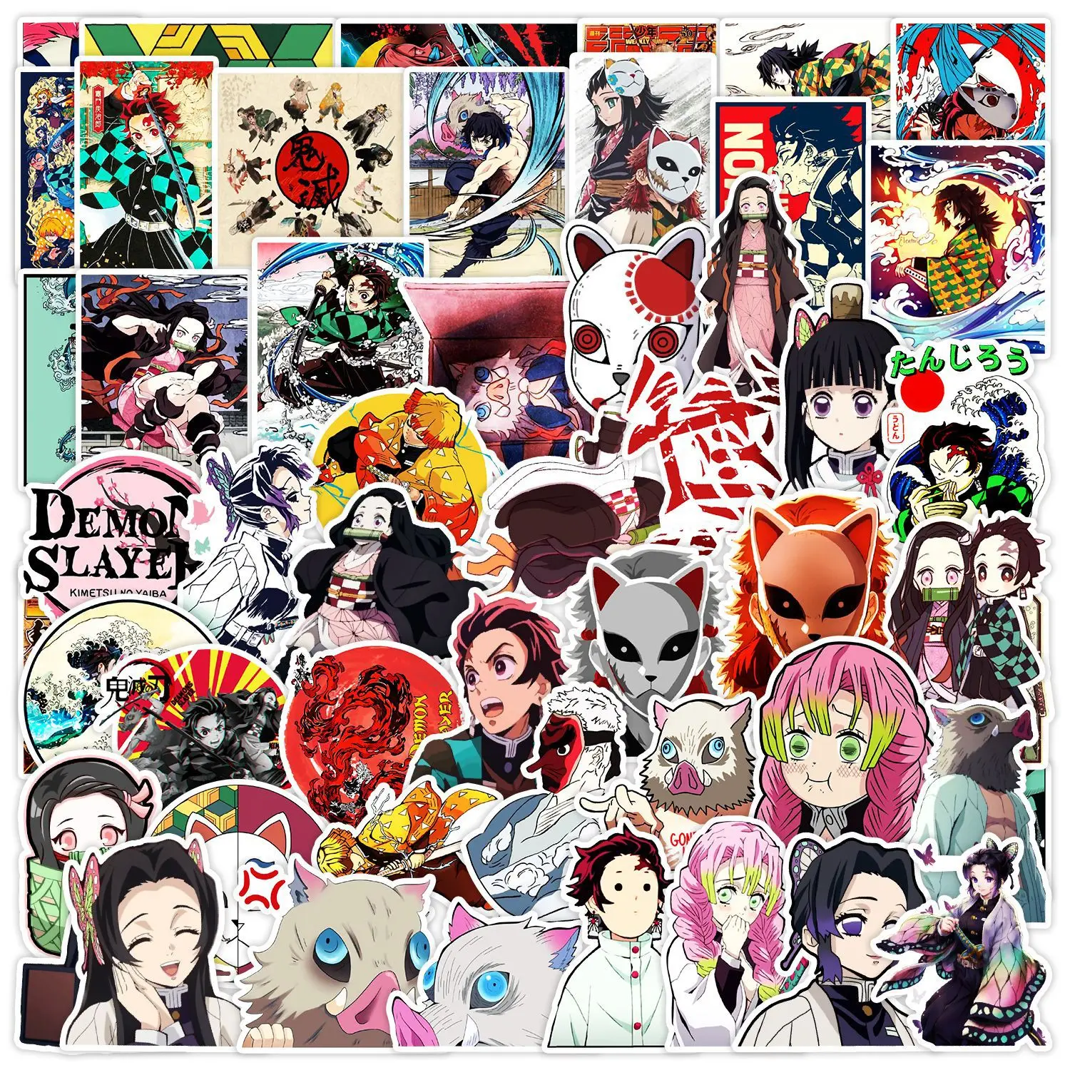10/50Pcs Cartoon Anime Demon Slayer Nezuko Series Graffiti Stickers Table Wall Bedroom Home Decor Stickers