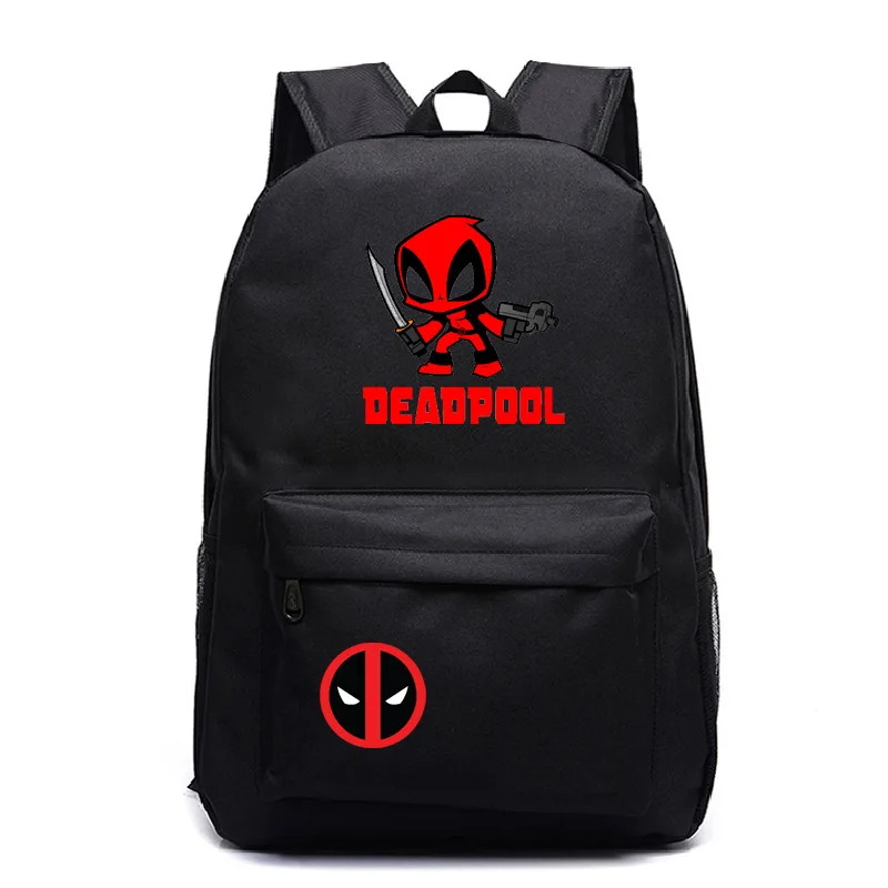 MINISO Disney Deadpool Series Cartoon Pattern Backpack Student School Bag Outdoor Travel Bag Creative Sports Bag