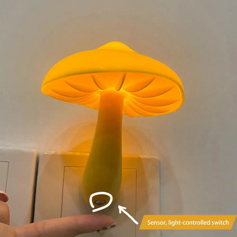 

Home Decoration Light Energy-saving Led Night Lamp with Cute Mushroom Shape Flicker-free Eye Protection Light for Plug-and-play