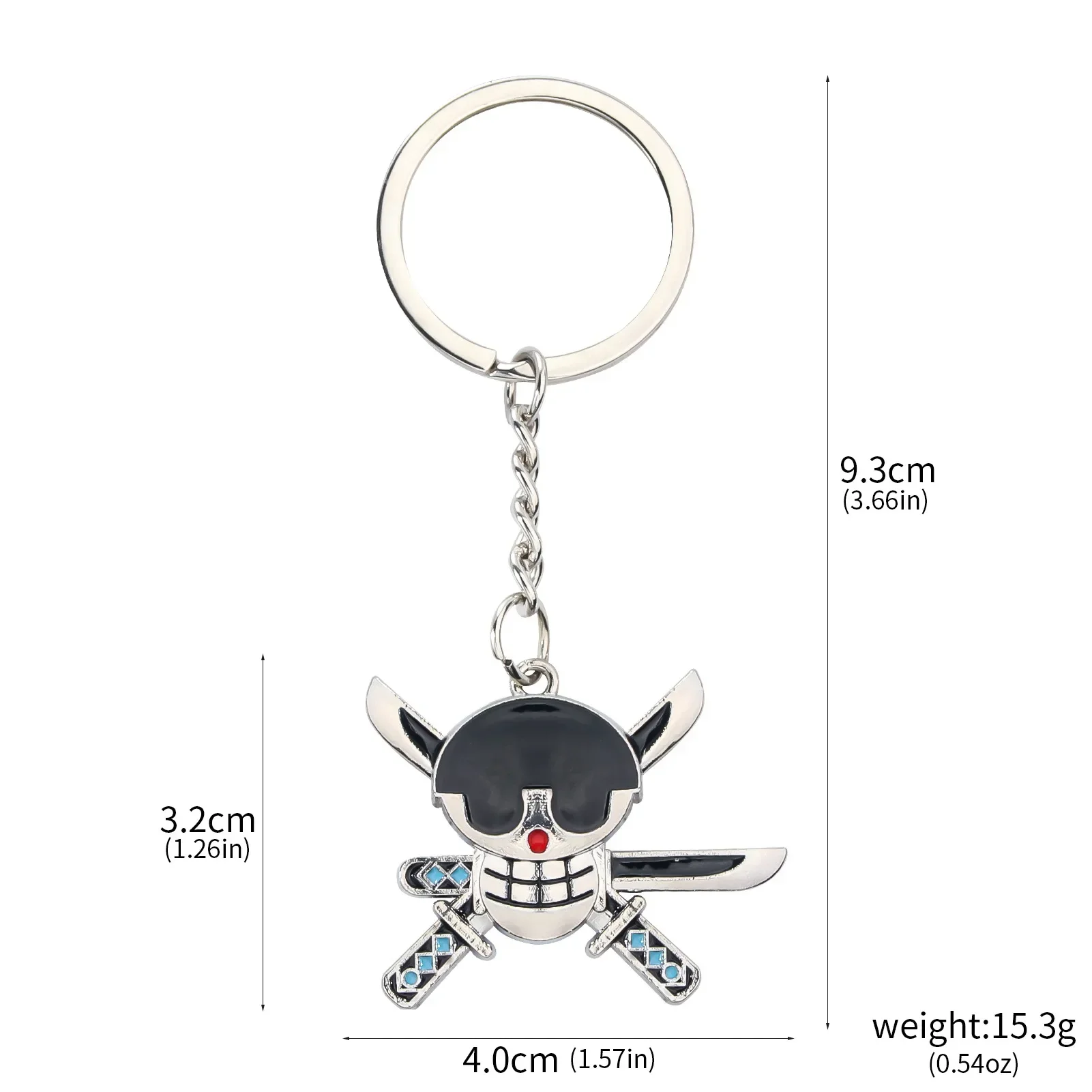 thumbnail image 1 of Llavero de Metal NOBRAND Anime Zoro colgante de Calavera estilo Punk, 1 of 4
