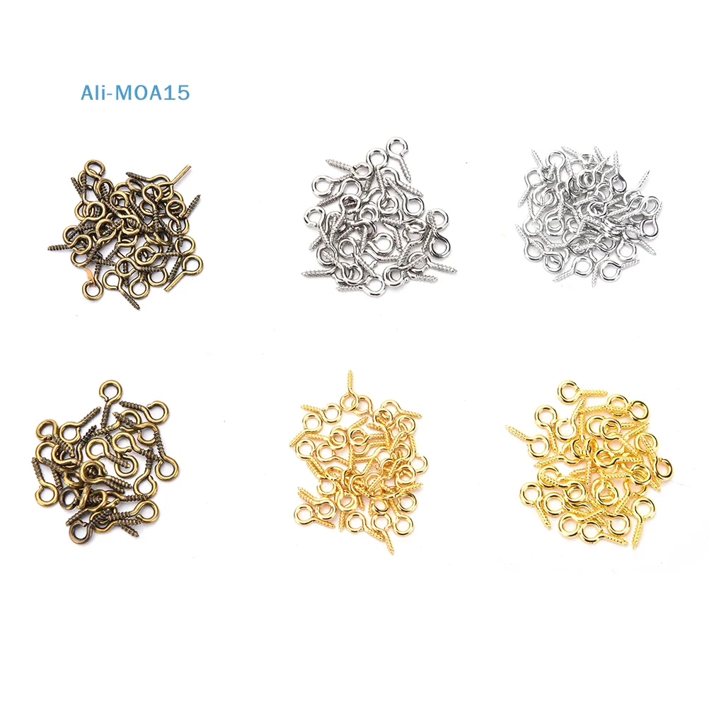 

100 Pcs/lot 8mm 10mm Small Sheep Eyes Nail Screw For Beaded Pendant
