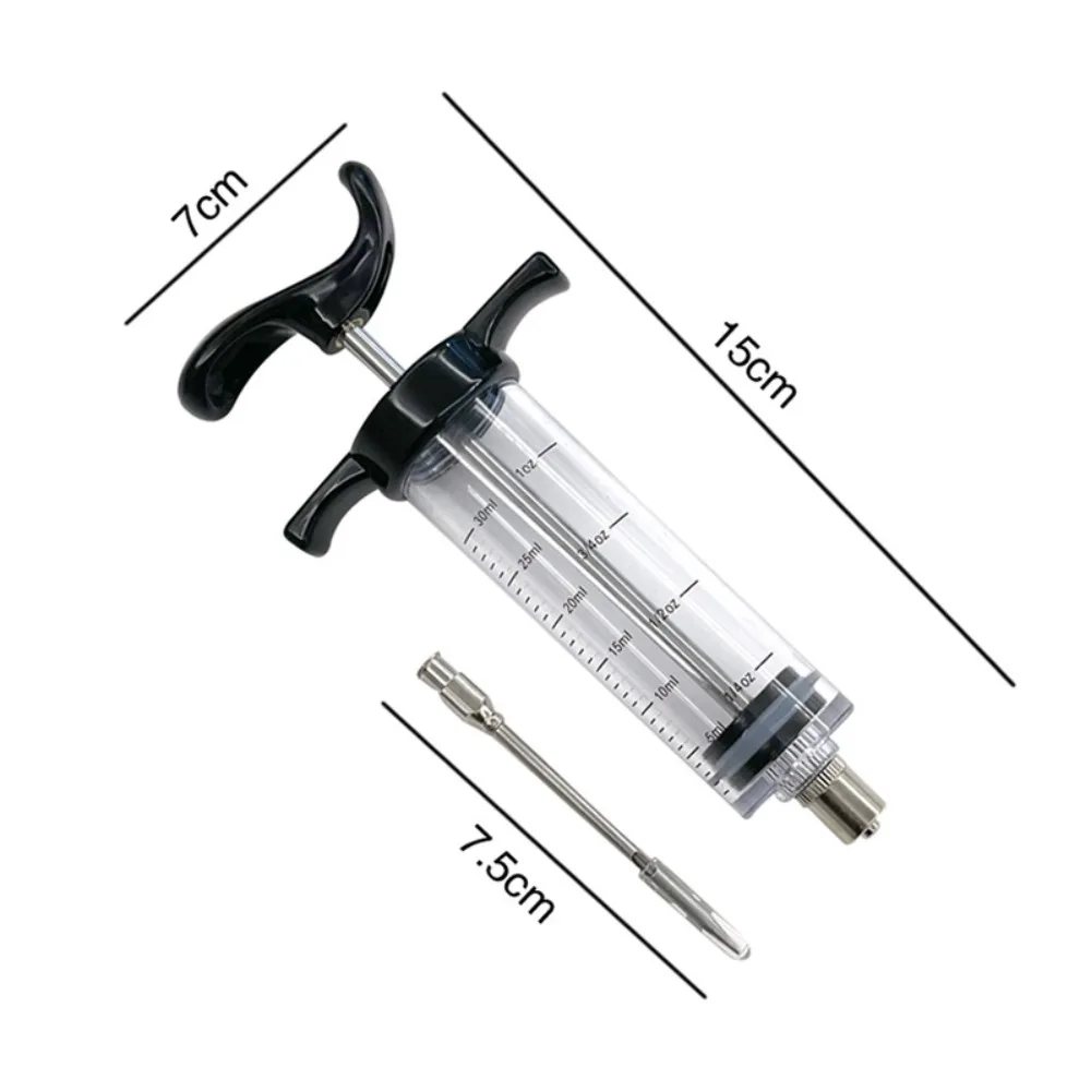 3 Stainless Steel Needles Spice Syringe Set BBQ Sauce Injector