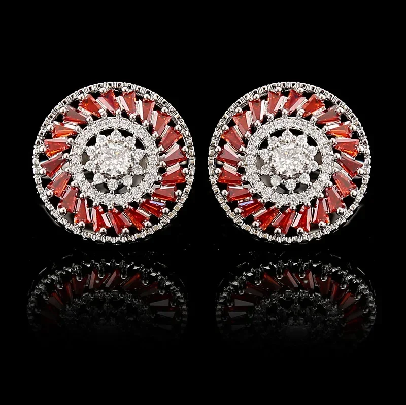 French Cufflinks Luxury Men's Wedding Windmill Zircon Rhinestones Cuff Links High-end Business Banquet Suit Shirts Accessories for mens cufflinks