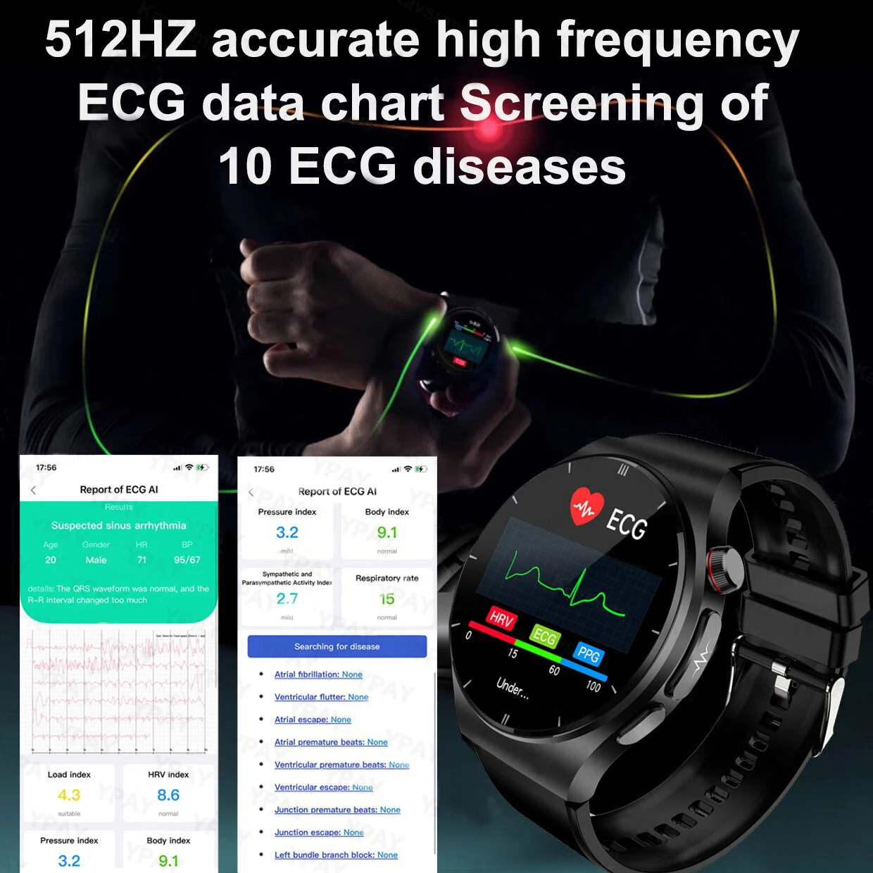 Medyczny poziom cukru we krwi Smart Watch z kwasem moczowym mężczyźni HRV ECG + PPG Monitor tętna tłuszcz we krwi Bluetooth Smartwatch z funkcją dzwonienia dla kobiet