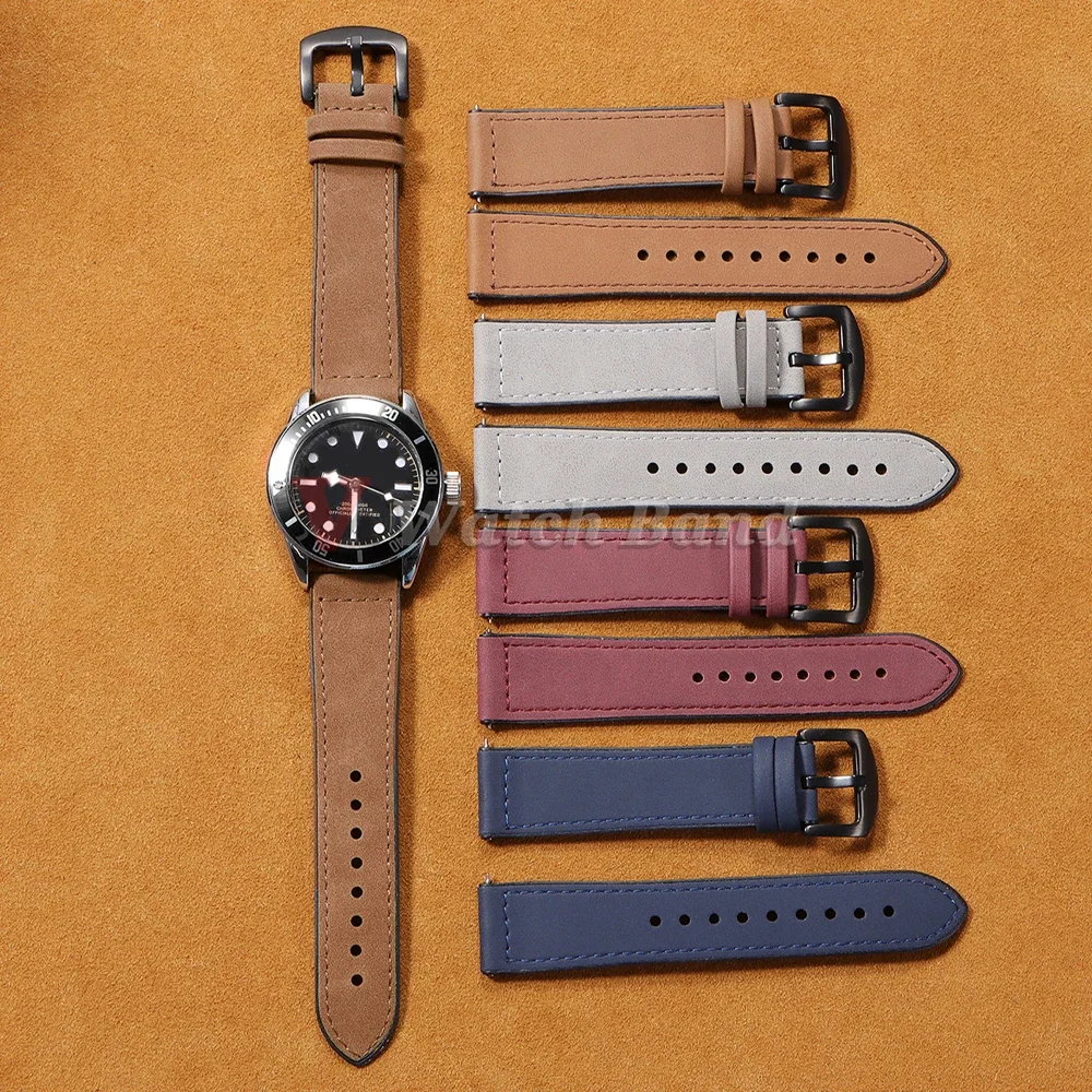 Vintage Suede Silicone Leather Bracelet - Quick Release Sport Wristbelt Accessory