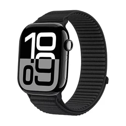 Nylon Loop Strap for Apple Watch Bands - Elegant and Durable Design (Black)