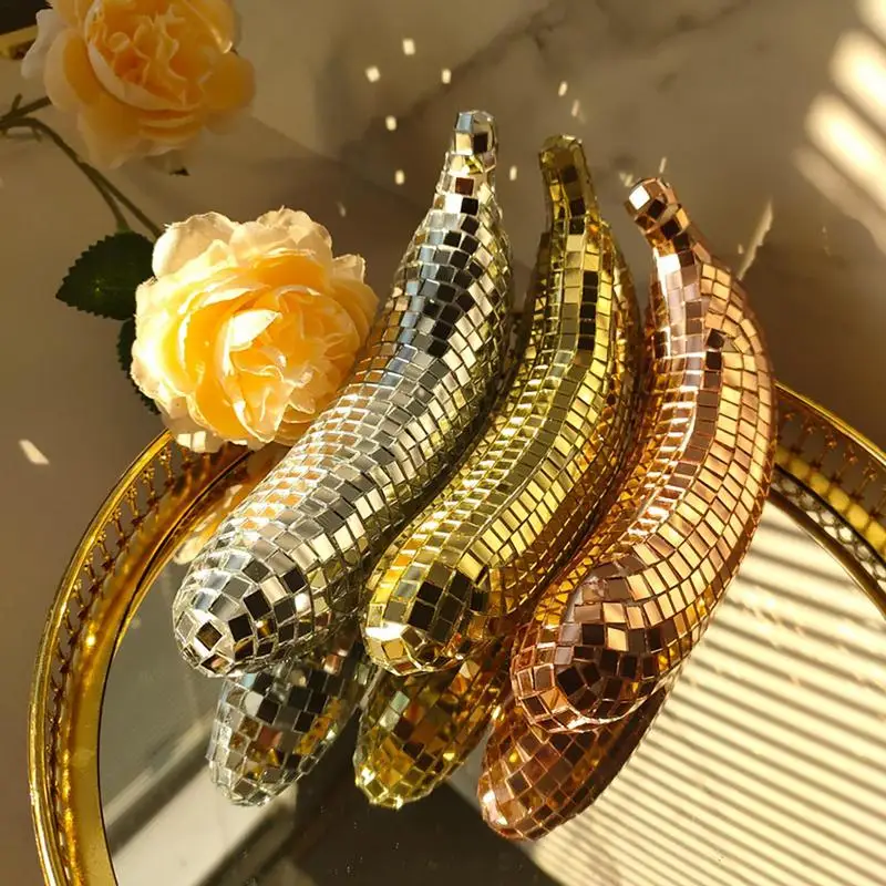 

Disco Ball banana Maximalist Decor Lighting Reflection Banana Shape Disco Mirror Reflective Ball For Table Desk Home Party Bar