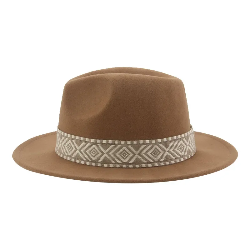 Sombrero Fedora De Ala Ancha Para Hombre Y Mujer - Ajustable, De Algodón Y Poliéster, Color Camello