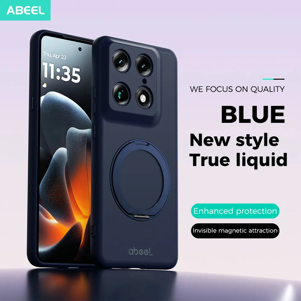 Luxury Liquid Silicon Smooth Back Phone Case with Magnetic Cover for Motorola Signature 5G