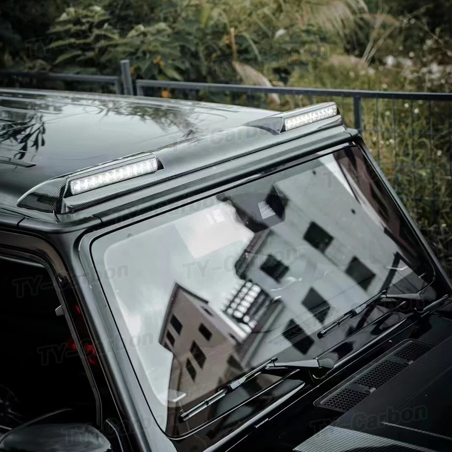 Cstar Carbon Gfk Spoiler Dachspoiler LED Top Vorne Für Mercedes Benz G Klasse W463a~4