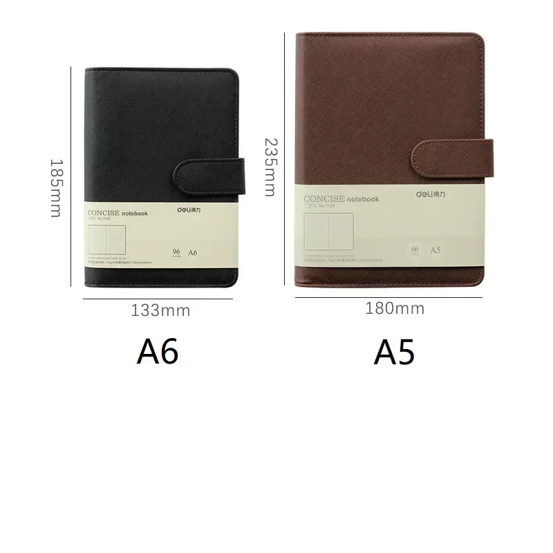 

Planner Business Stationery Portable Detachable Loose-leaf Office Workbook Buckle Ring Notebook Brown Black Thick