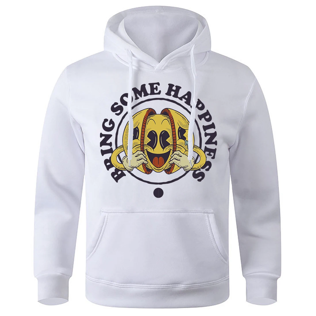 

Refuse Sadness Bring Some Happies Printing Men Hooded Casual Fashion New Hoodie Basic All Match Sweatshirt Classic Vintage Hoody