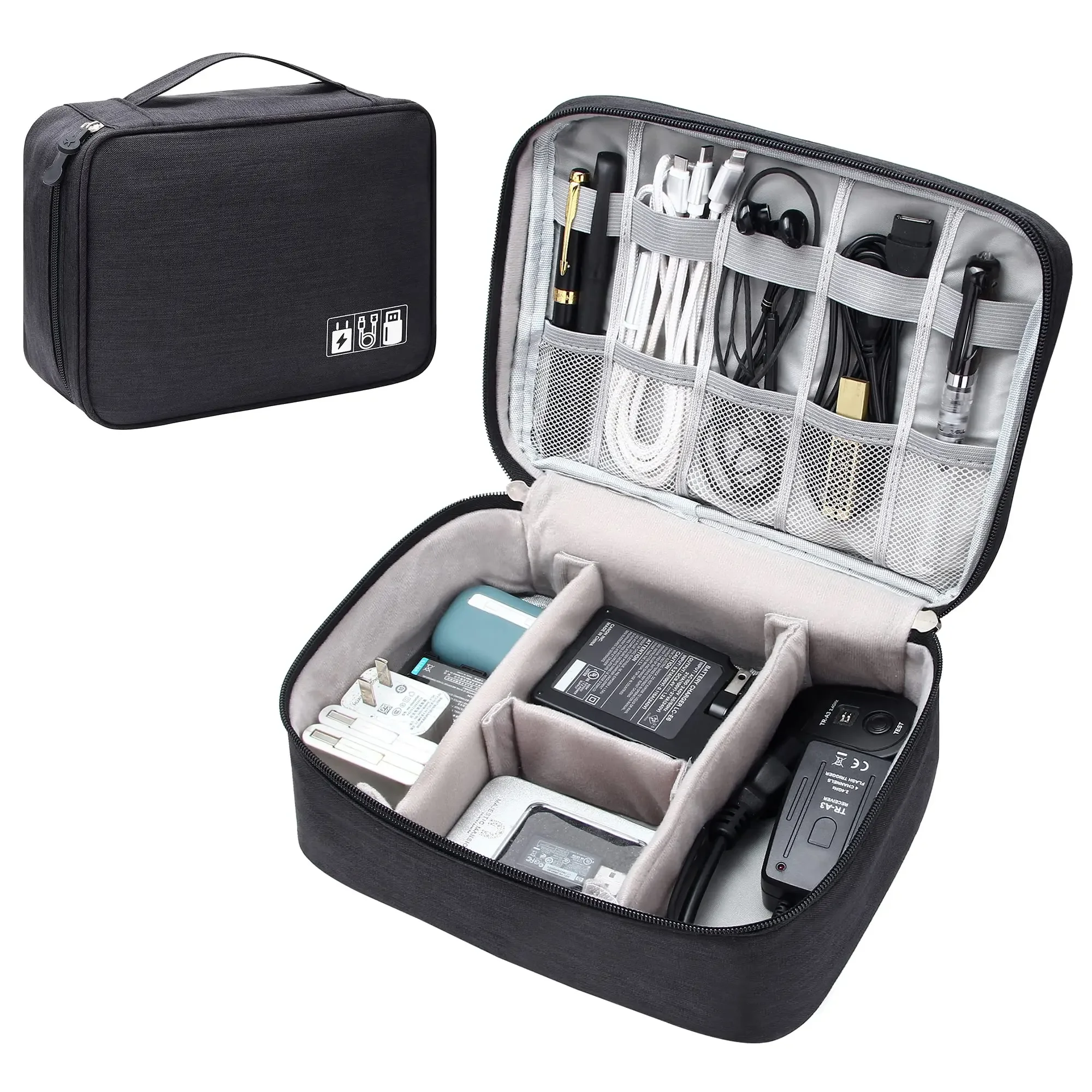 Compact Travel Organizer for Electronics and Accessories