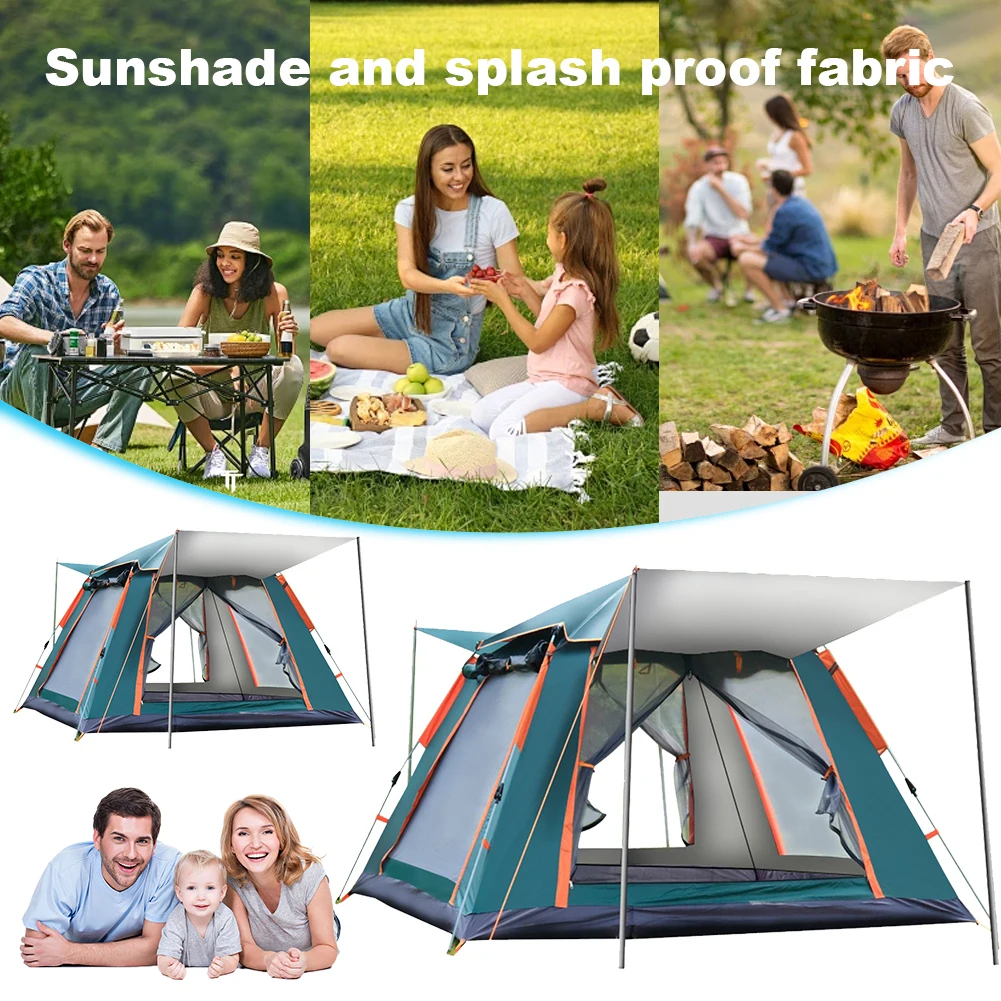 

Automatic Quick Open Tent Sun-Protection Camping Tent Waterproof Hexagonal Outdoor Instant Setup Tent for Family 3-4/4-6 People
