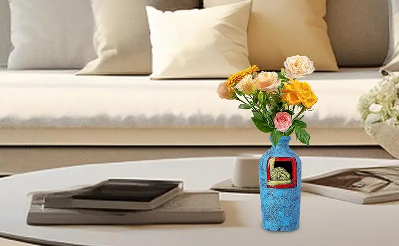 

Cartoon Creative Funny Home Vase Flower Arrangement Resin Crafts Ornaments Esk Aesthetic Room Decor For Wedding, Bedroom Living