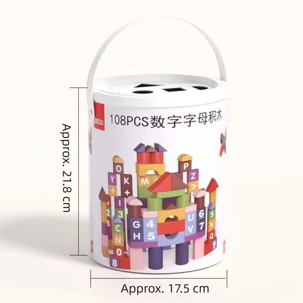 Wooden Wooden Building Blocks Early Learning With Storage Box Early Educational Toys Assembled Building Blocks Enlightenment