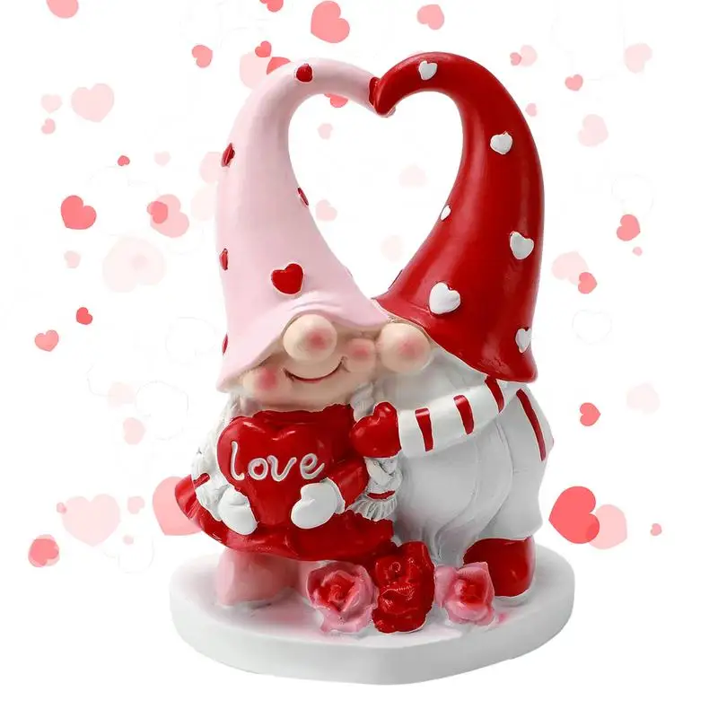 Gnomi San Valentino Decor Coccole Gnomi Figurine Coppia Regali Rosa Amore San Valentino Gnomi Senza Volto Statua Da Collezione