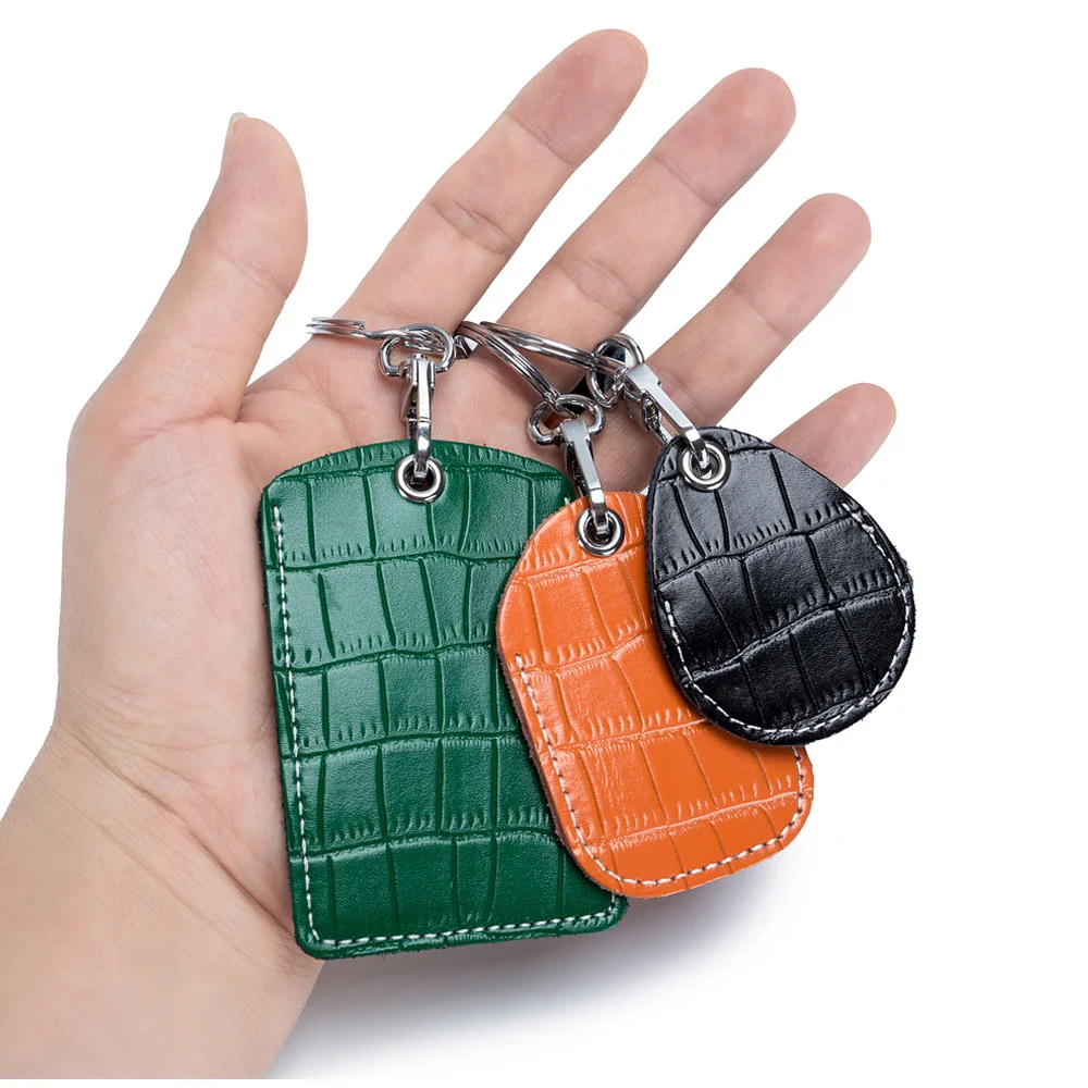 

Access Control Card Cowhide Leather Induction Elevator Card Protection Sleeve Leather Keychain Integrated Multiple Colors