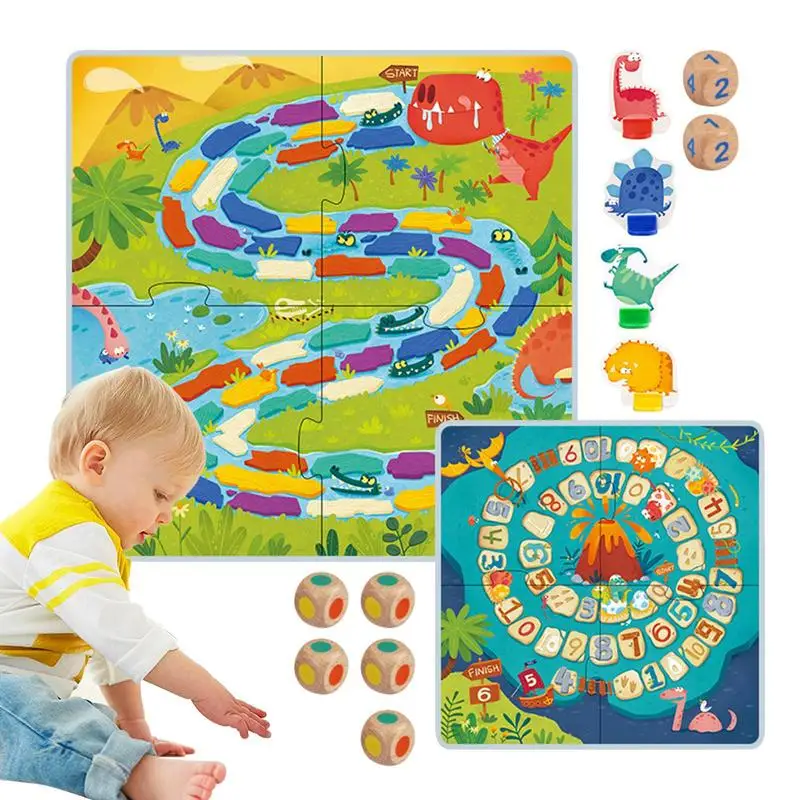 

Настольная игра «Побег динозавра», разноцветная гоночная игра, семейная настольная игра «Побег динозавра», развивающая игра, красочная гоночная игра