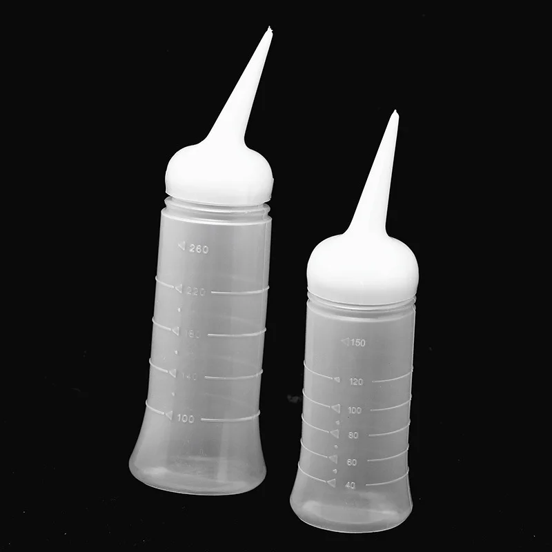 120/260ml Professional Hair Dye Applicator Brush Dispensing Salon Empty Plastic Hair Color Dry Washing Bottle Hair Dye Applicator Bottle