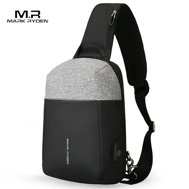 

Cross body multilayer waterproof canvas polyester anti-theft backpack with usb charger case for ipad pro mini 2 3 4