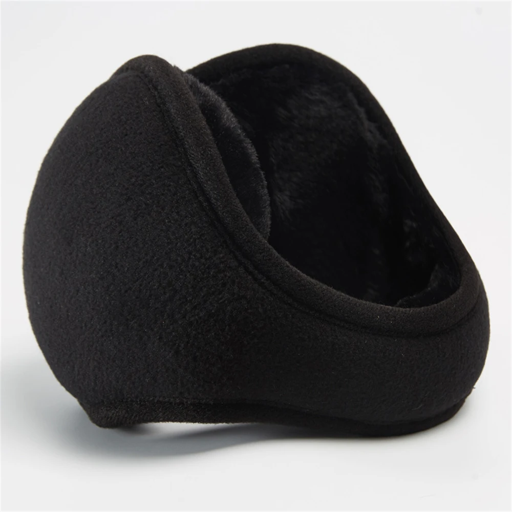 1pcs Fashion Autumn Winter Earmuffs Women Men Ear Warmer Plush Solid Color Adjustable Foldable Outdoor Sport Ski Ear Muffs Black