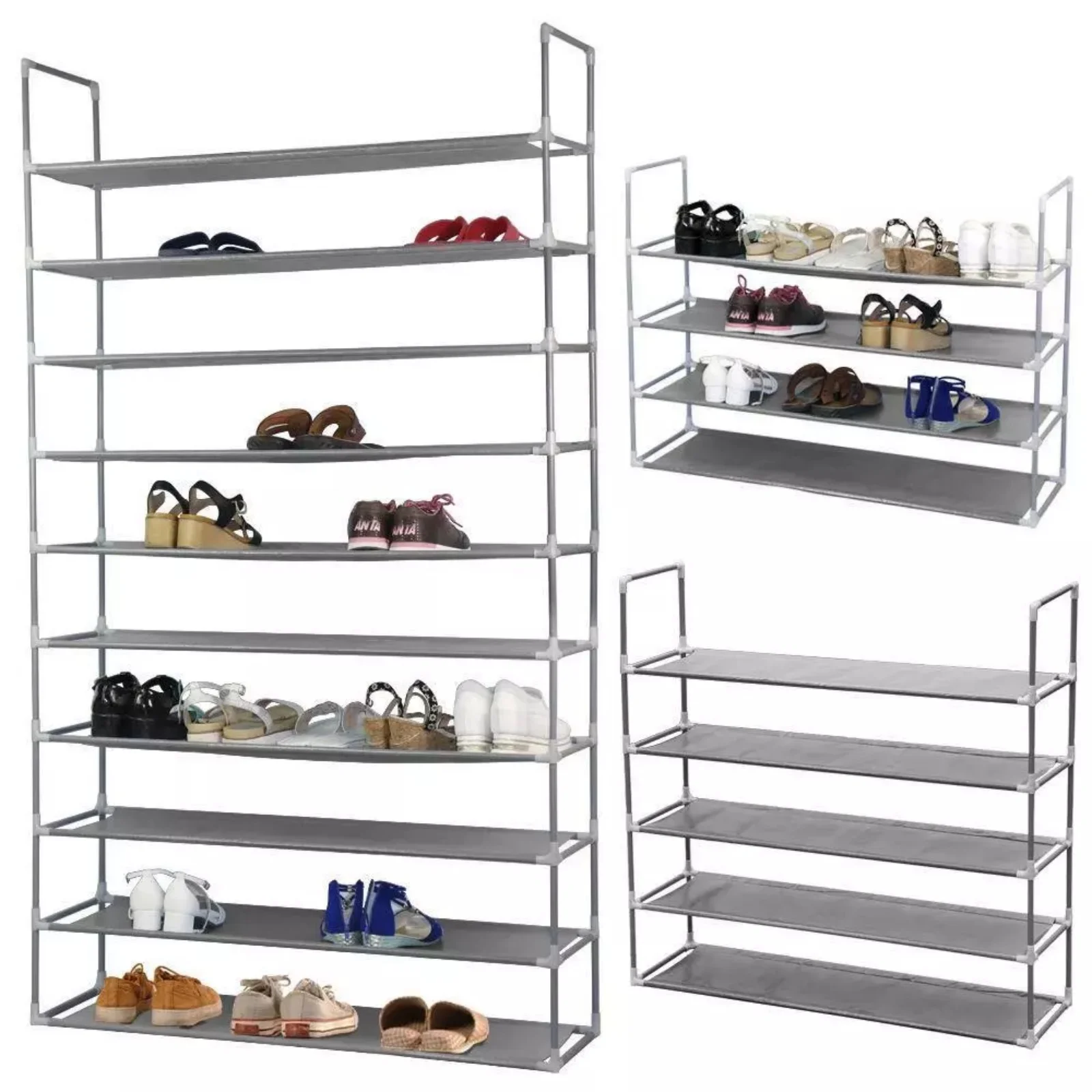 10-Tier 50 Pairs Shoe Rack Storage Organizer Tower Free Standing Space Saving 6