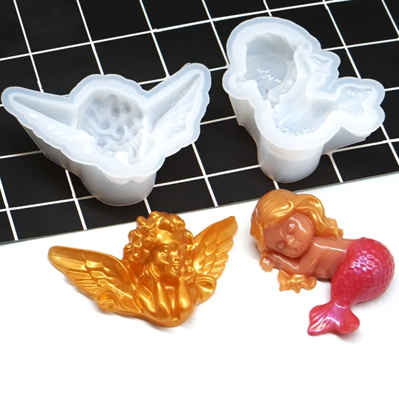 Neue Engel Teufel Flügel Mond Silikon form UV Epoxidharz Gussform für DIY Handwerk Anhänger Dekoration Schmuck herstellung Werkzeuge – Detail 22