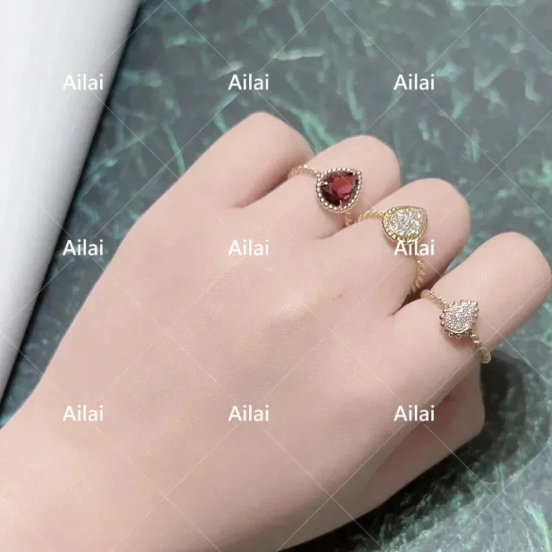 인기 패션 브랜드 S 지르콘 워터 드롭 모양 반지 여성용 절묘한 보헤미안 쥬얼리 연회 선물
