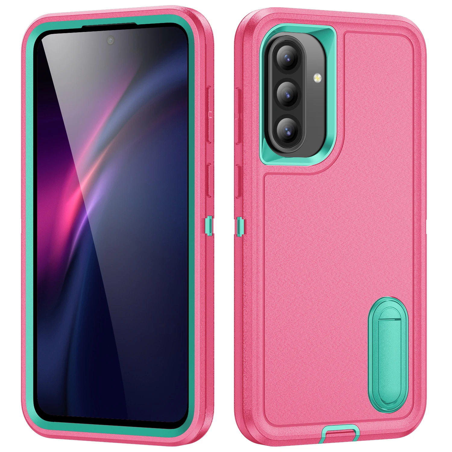Ultimate 3-in-1 Heavy Armor Phone Case with Hard Plastic Frame and TPU Silicone Back Cover