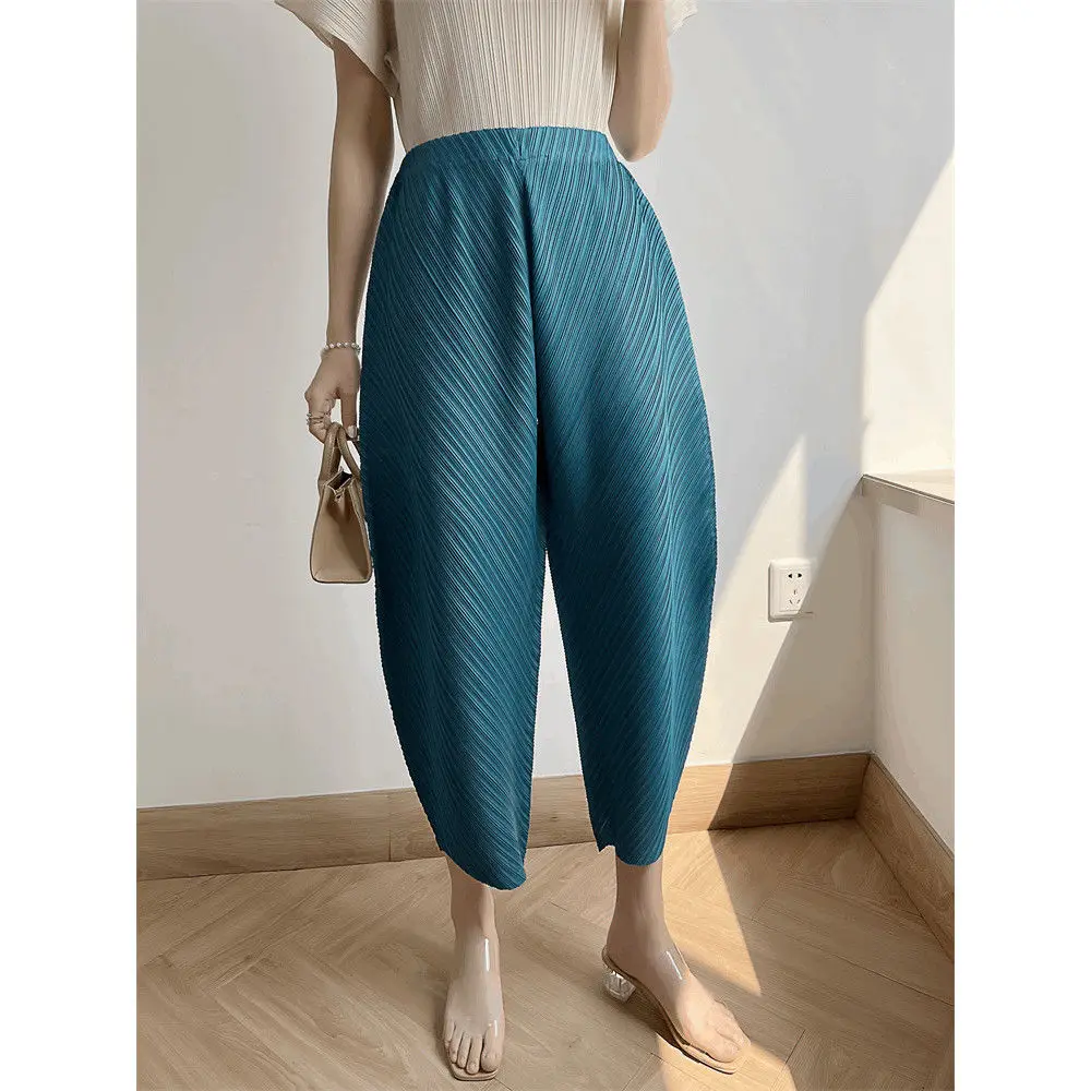 Pleated Haren Pants 2023 Winter New Loose Large Waisted Women Haren Pants Show Slim Style  techwear women