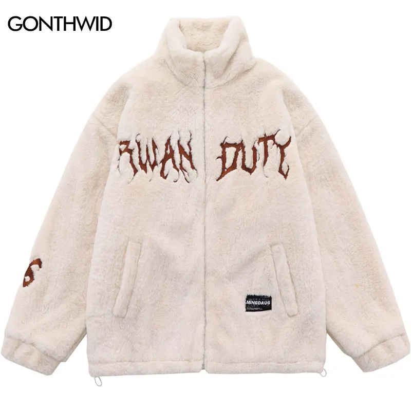 Hip Hop Winter Fleece Fluffy Jacket Streetwear