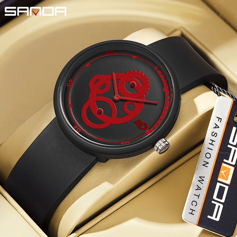 SANDA Net Red New Fashion Electronic Watch Junior High School Men's and Women's Watch Silicone Simple Waterproof Watch 3216