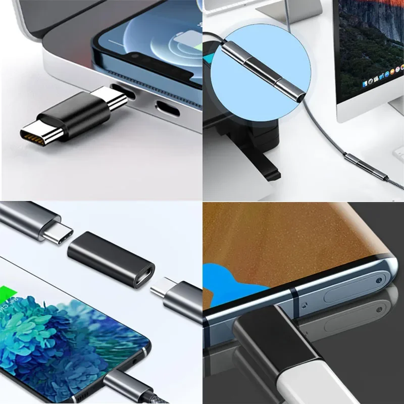 3-Pack USB-C to USB-C Adapter Set for Fast Charging and Data Transfer