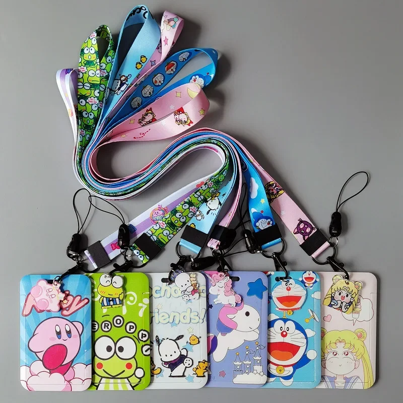 Kawaii Cat Unicorn Frog Anime Cartoon Student Access Pass Entrance IC Card Holders Cute Bus Pass ID Card Case for Staff Badge retractable badge reel 1pc zinc alloy key ring waist buckle id name tag card carabiner for staff doctor access pass holder