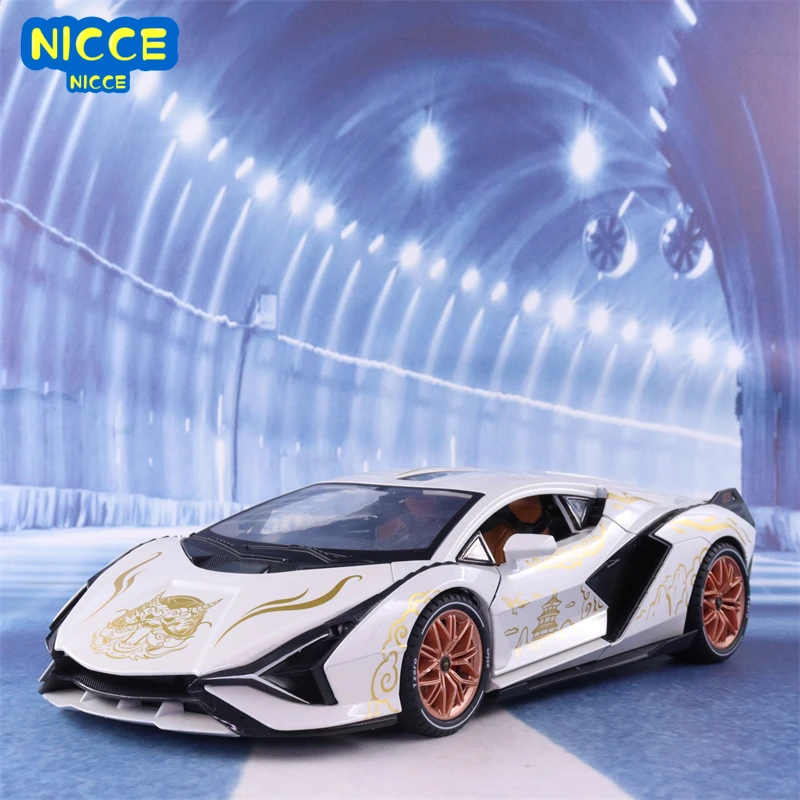 control car Nicce 1:18 Lamborghini Sian Chinese Style Pull Back Sports Car Alloy Boys Toys Cars Diecast Toy Collectibles Kids Car F394 remote control robot car