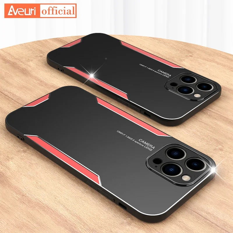 Custodia in metallo in alluminio per iPhone 14 Pro Max 14 Plus Custodia posteriore opaca in silicone per iPhone 11 12 13 Pro Max 12 Mi_voghion.com