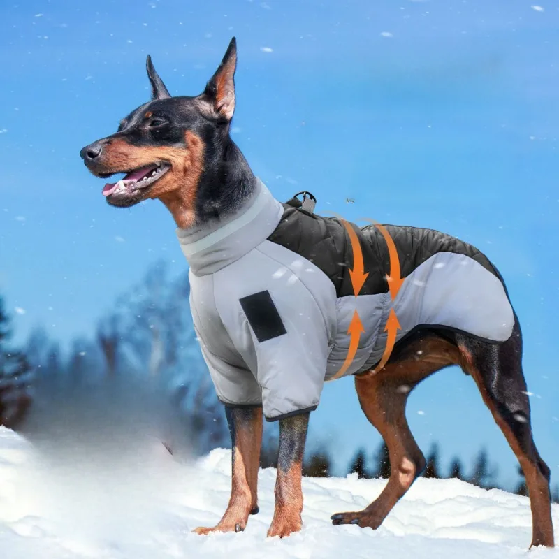 Dog Autumn and Winter Clothes Reflective Warm Dog Jackets Large Clothes Winter Pet
