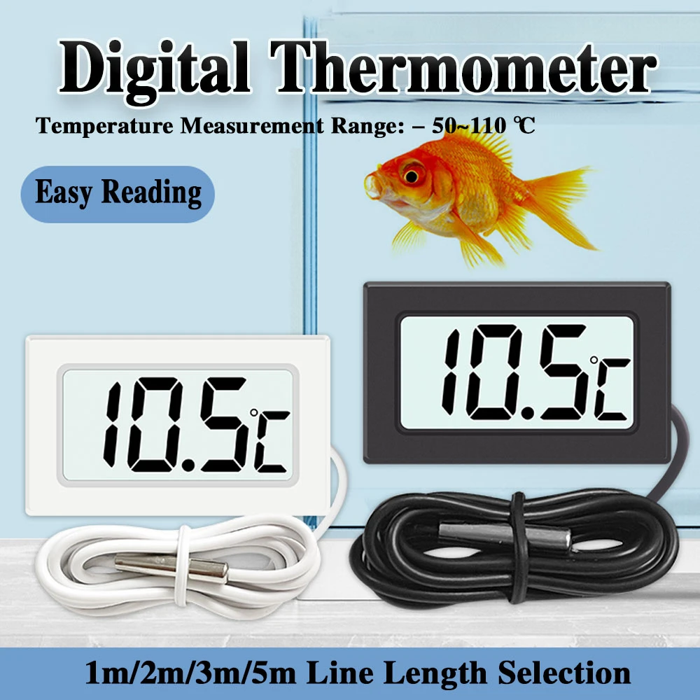 Fish Tank Thermometer, Electronic Digital Display, Water Temperature