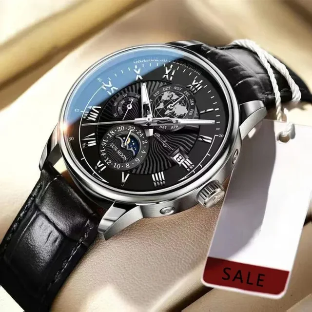 Luxury Man Watch Waterproof  Phase Pattern Luminous Men's - Image 3
