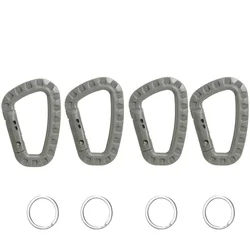 Tactical Quick Hook Carabiner Set - Durable Outdoor Keychain Locks (4Pcs) (ArmyGreen With Ring)