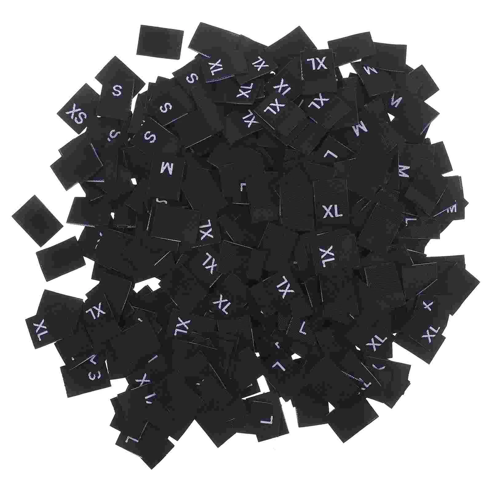 

500 PCS Black Blouse Size Tags Cut Sew In Labels Folded Lanyard Clothing Garments Baby Clothes