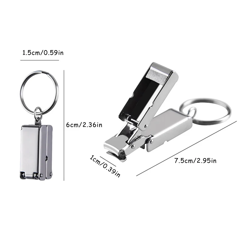 Stainless Steel Mini Folded Nail Clipper With Key Ring Handle Rotary Nail Clipper Accessories And Tools Small Scissors nail scissors set nail clipper set nail care kit manicure pedicure kit manicure nail clipper set manicure sets manicure set nail clippers kit nail clipper nail clippers folding scissors toe nail clipper
