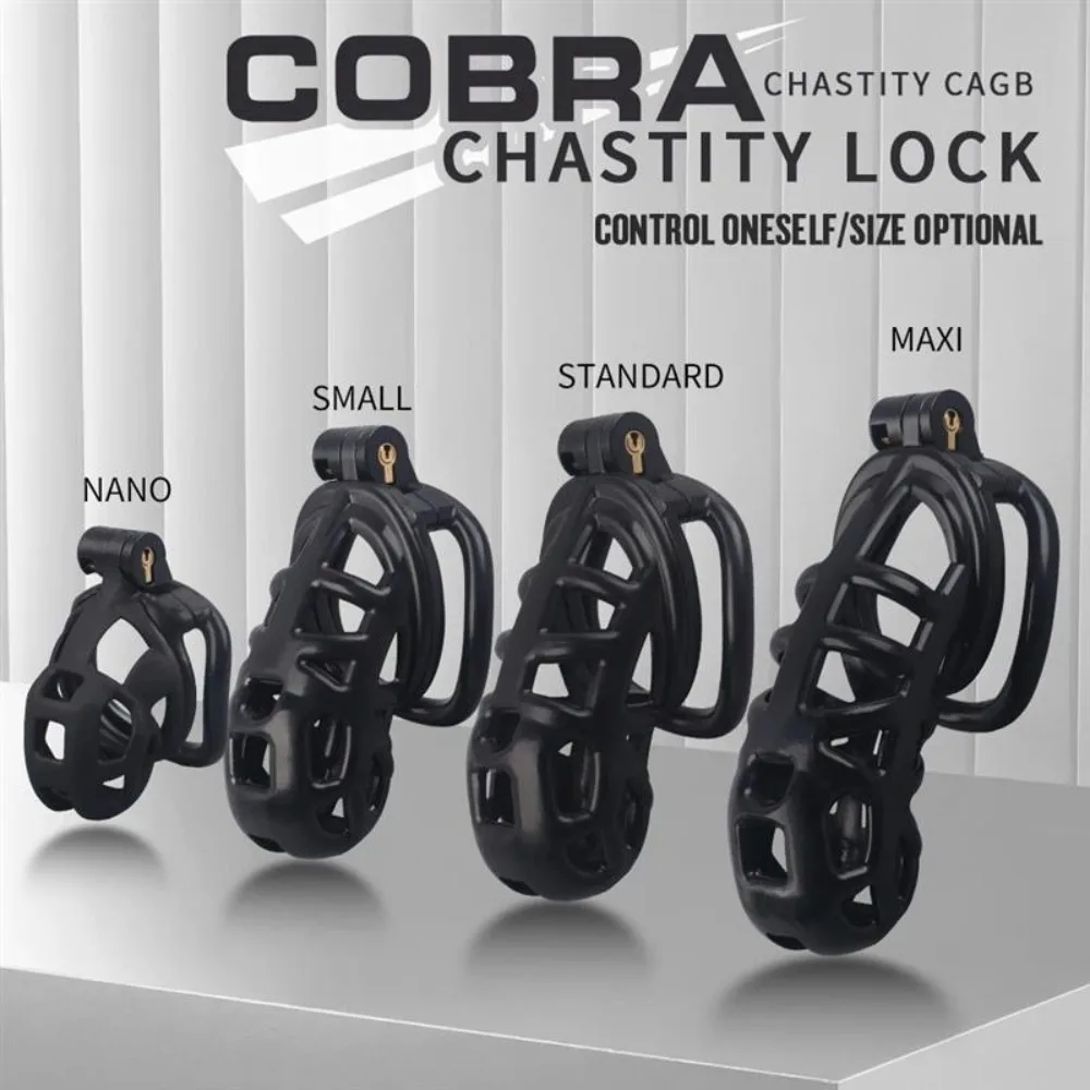Male Resin Chastity Cage with 4 Size Ring Erotic Urethral Lock Device Cock Cage Adult Sex Toys for Men Penis Sleeve BDSM Toy