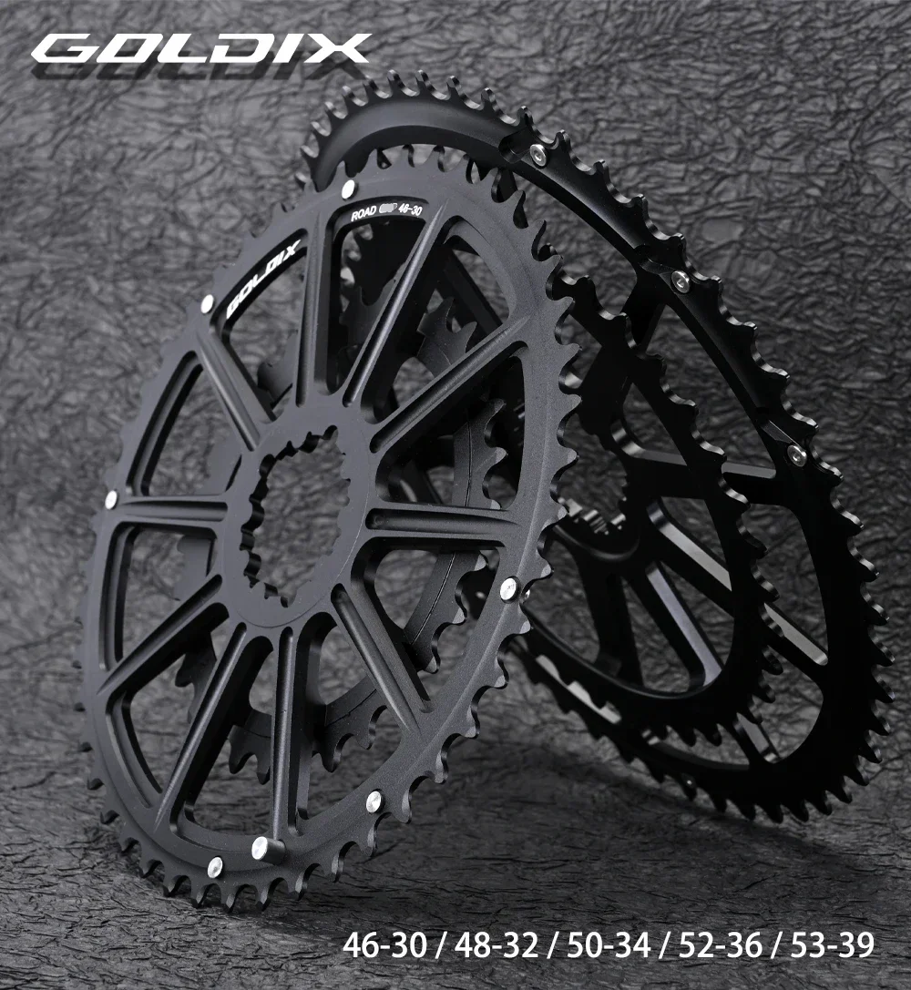 Description Picture 2 of itemGOLDIX Road Bike Crankset  Bike Chainring Set - 53-39T 52-36T 50-34T 48-32T 46-30T - Compatible with SHIMANO&SRAM 10/11/12 Speed